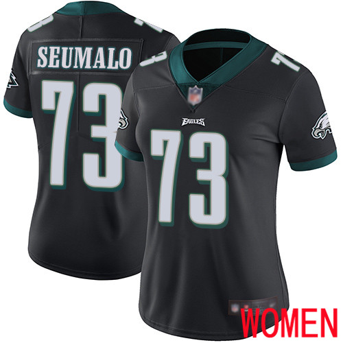 Women Philadelphia Eagles #73 Isaac Seumalo Black Alternate Vapor Untouchable NFL Jersey Limited Player->women nfl jersey->Women Jersey